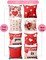 Valentine Decorations Set of 4 Double-Sided Valentine's Day Throw Pillow Covers 18" x 18", Reversible 8 Designs, with 16 pcs Heart & Love Balloons, Stickers, Complete Valentines Decor Kit